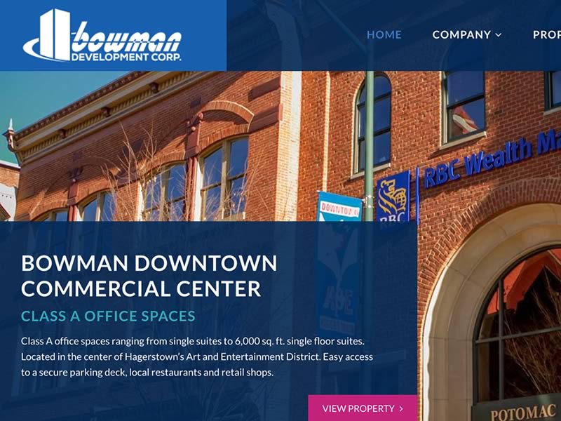 Bowman Development, Williamsport Maryland website design